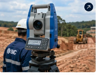 Estação Total e GNSS RTK Stonex em campo